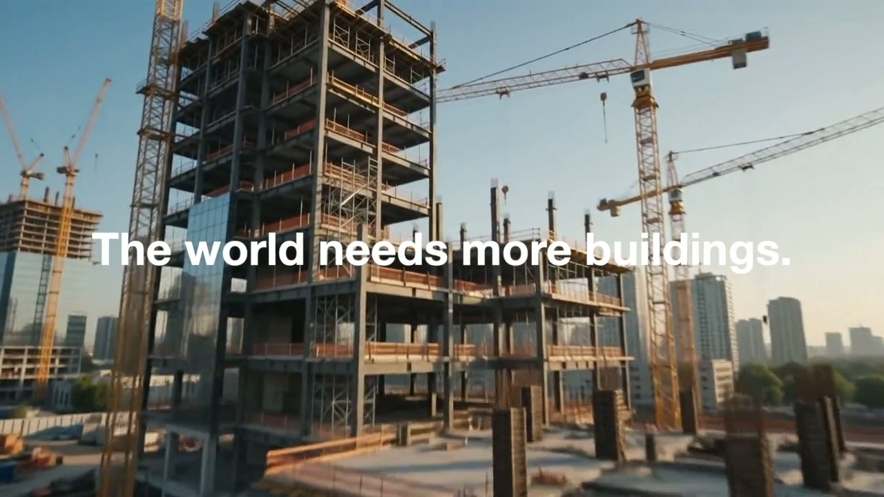 Still from the Geom announcement film showing a neighborhood of homes mapped as lot data